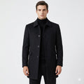 Men's Single-Breasted Overcoat with Flap Pockets