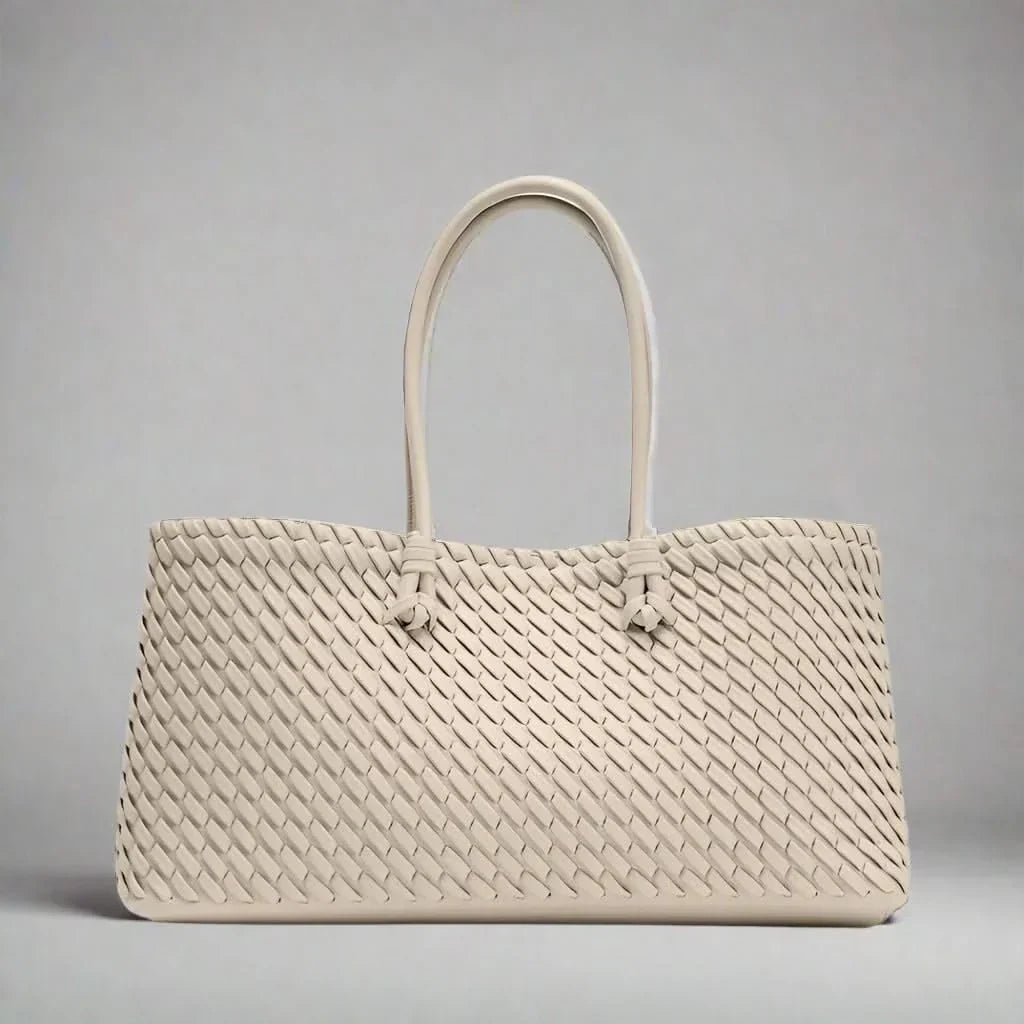 Women's Woven Tote Bag with Top Handles