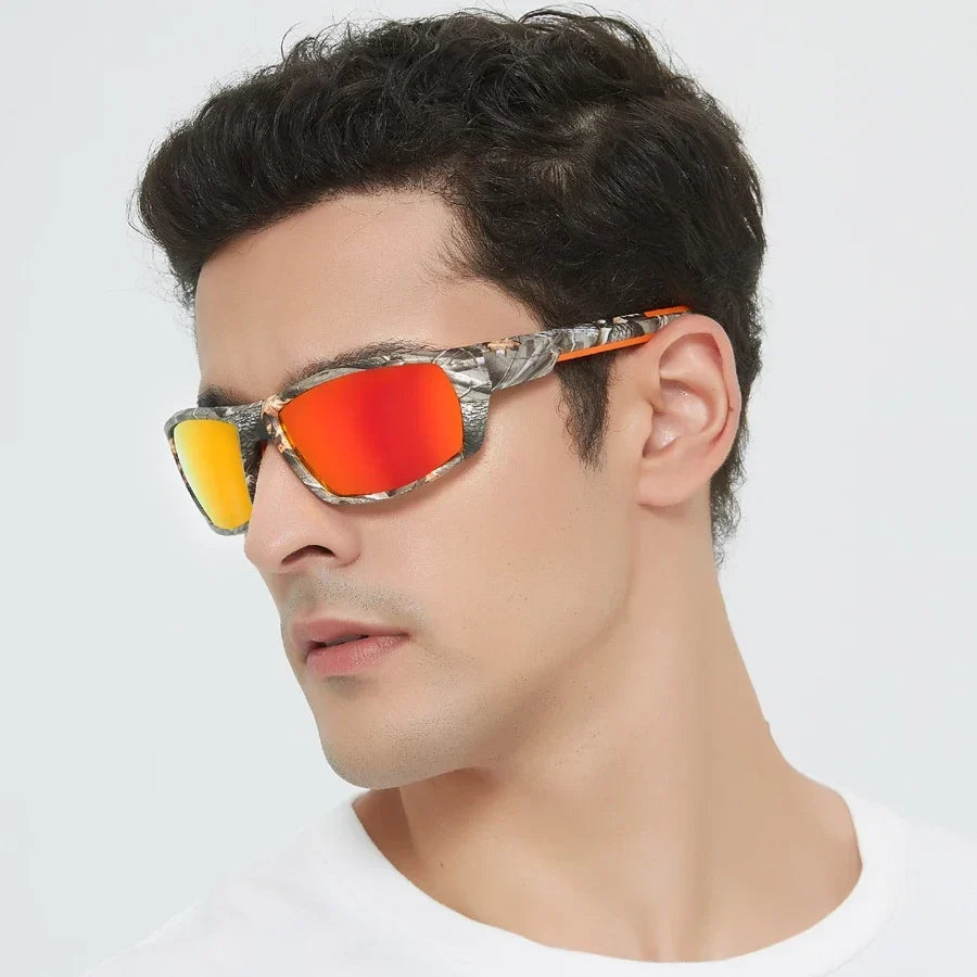 Men's Camo Sport Sunglasses with Mirrored Lenses