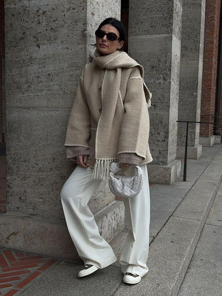 Women’s Blanket Stitch Scarf Jacket