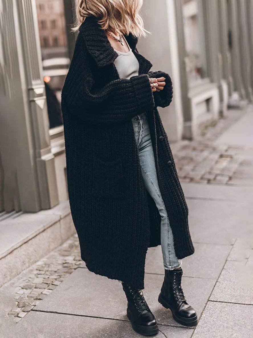 Women's Oversized Longline Chunky Knit Cardigan
