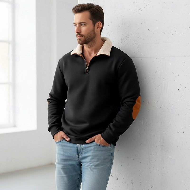 Men's Half-Zip Sweatshirt with Sherpa Collar
