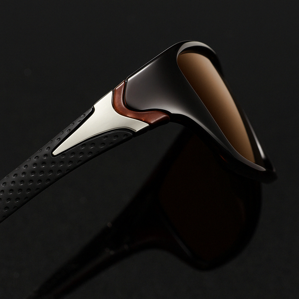 Men's Sport Wrap Polarized Sunglasses with Textured Arms