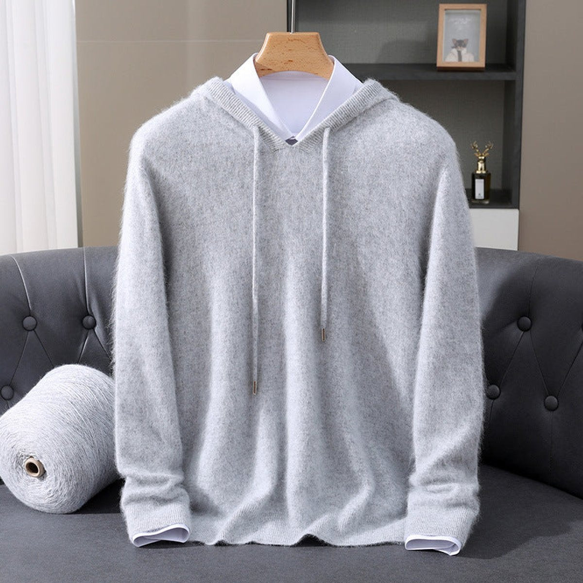 Men's Soft Knit Hooded Pullover Sweater