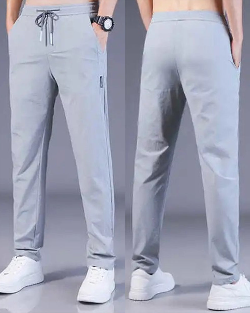 Men's Slim-Fit Tapered Joggers with Drawstring Waist