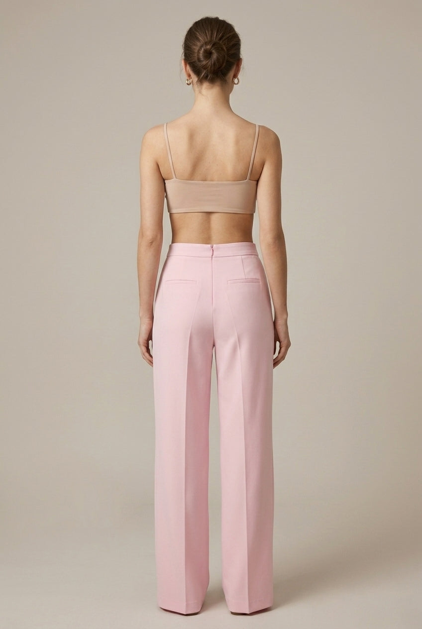 Women's Tailored Blazer and Trouser Set with Feather Trim