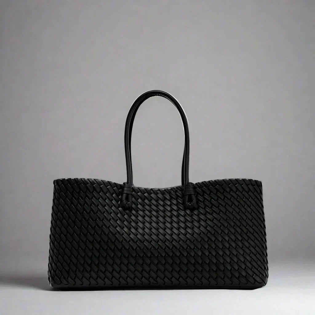 Women's Woven Tote Bag with Top Handles