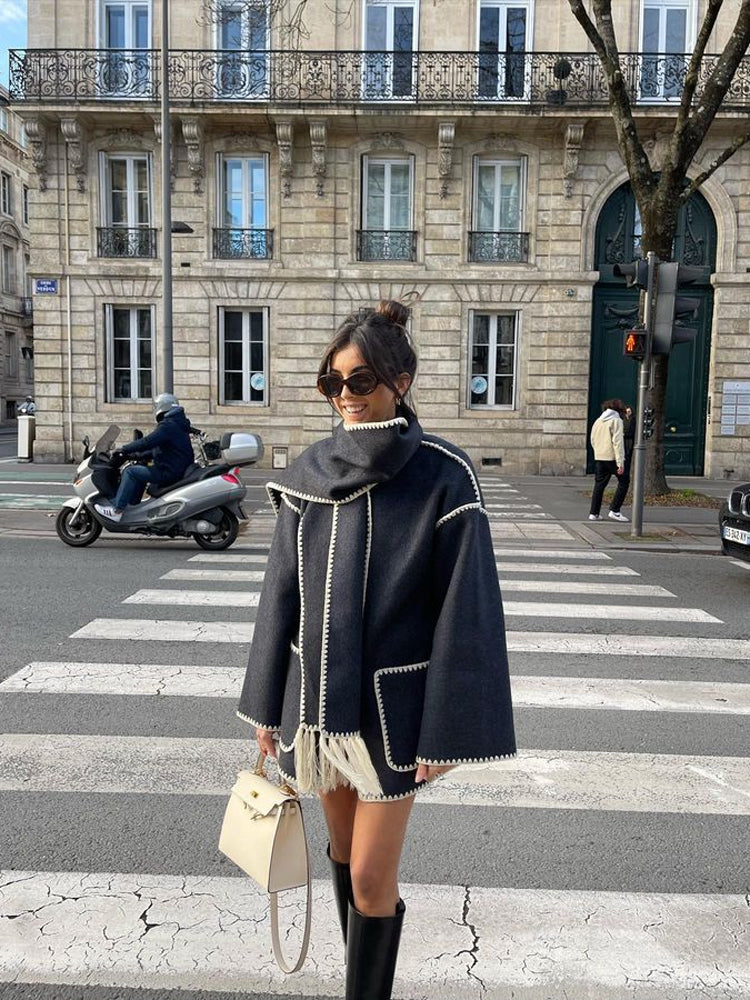 Women’s Blanket Stitch Scarf Jacket