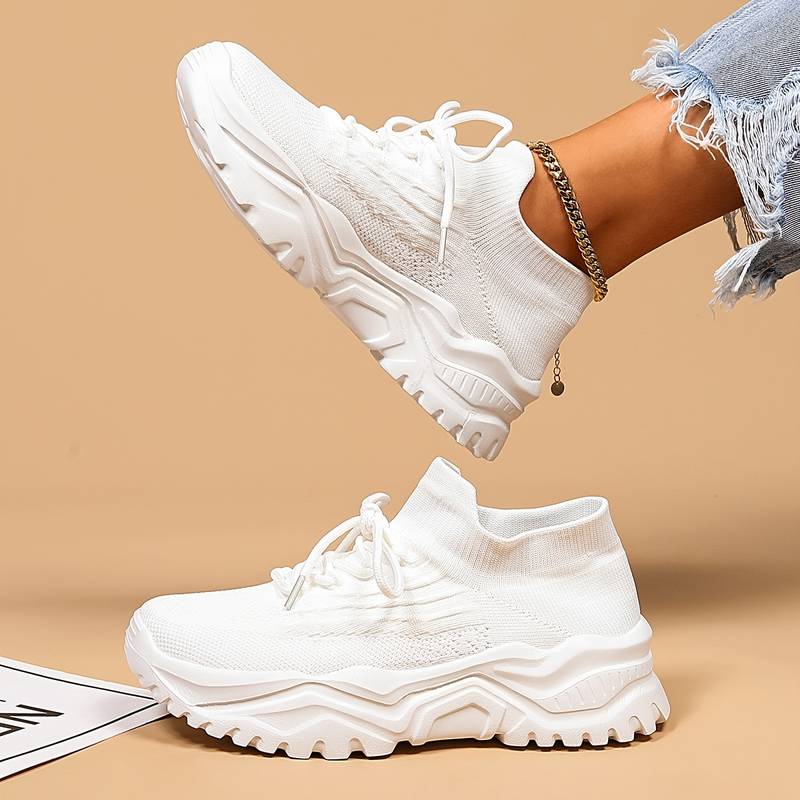 Women's Knit Sock Sneakers with Chunky Platform Sole