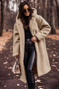 Women's Oversized Hooded Teddy Coat with Longline Fit