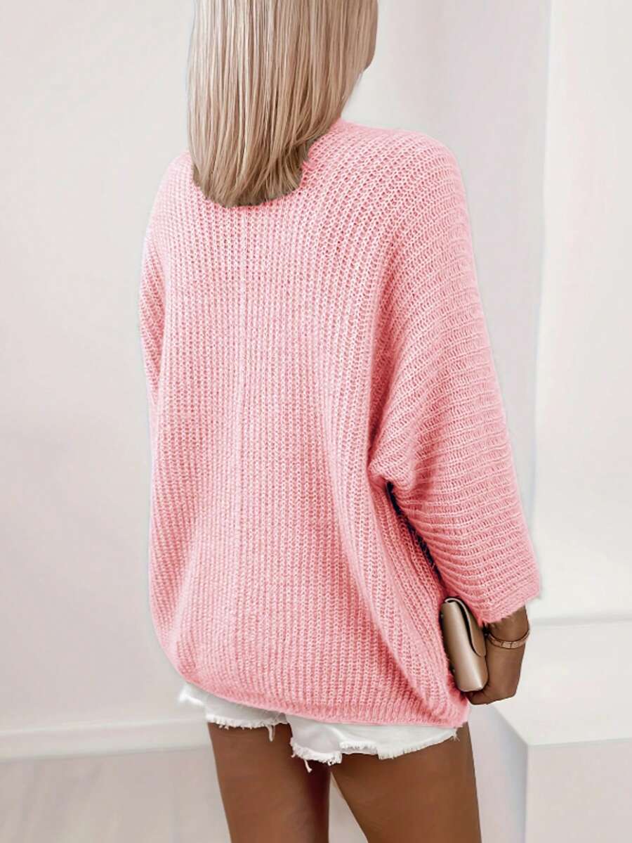 Women's Chunky Rib Knit Open Front Cardigan