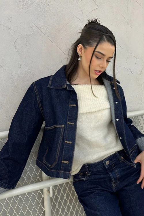 Women's Cropped Denim Jacket