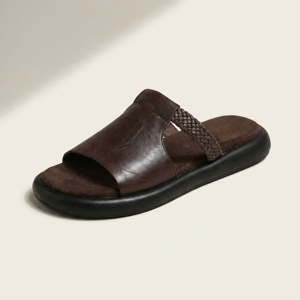 Women's Woven Strap Slide Sandals with Platform Sole