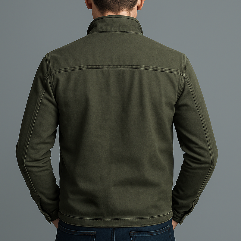 Men's Full-Zip Utility Jacket with Chest Pockets