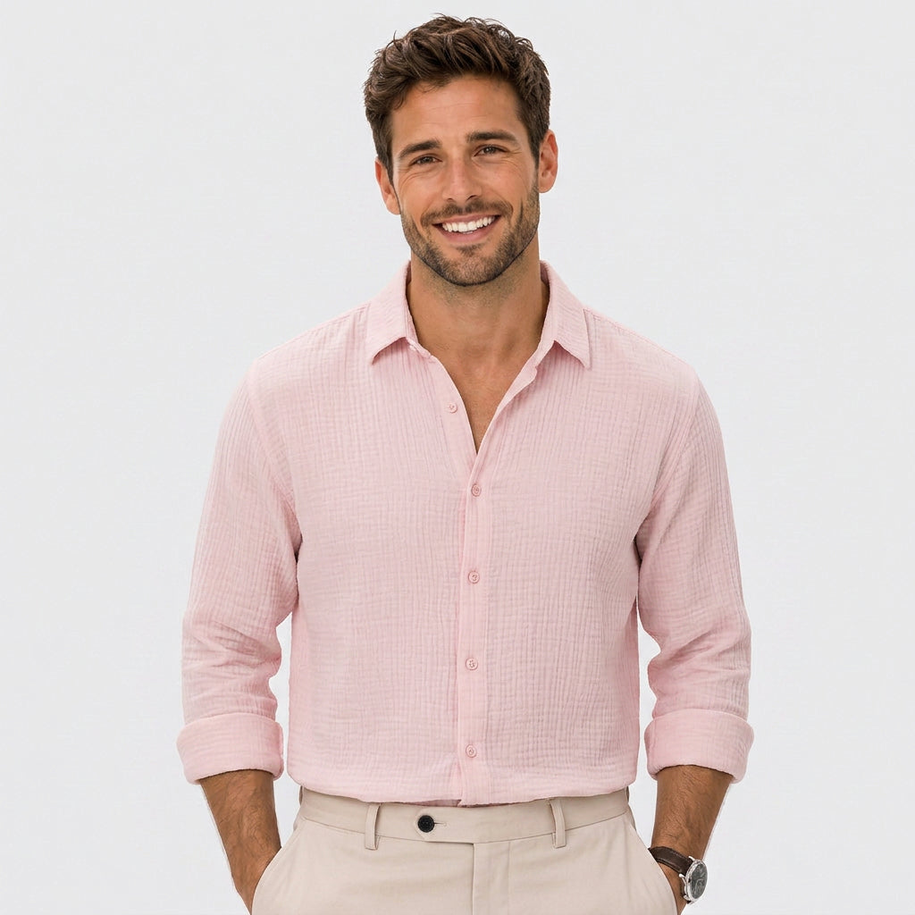Men Textured Button Shirt