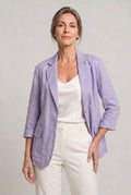 Women's Relaxed Single-Button Linen-Look Blazer