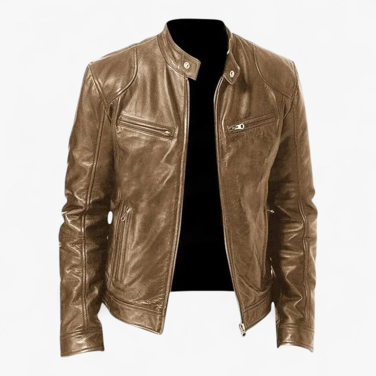 Men's Slim-Fit Moto Jacket with Zip Pockets