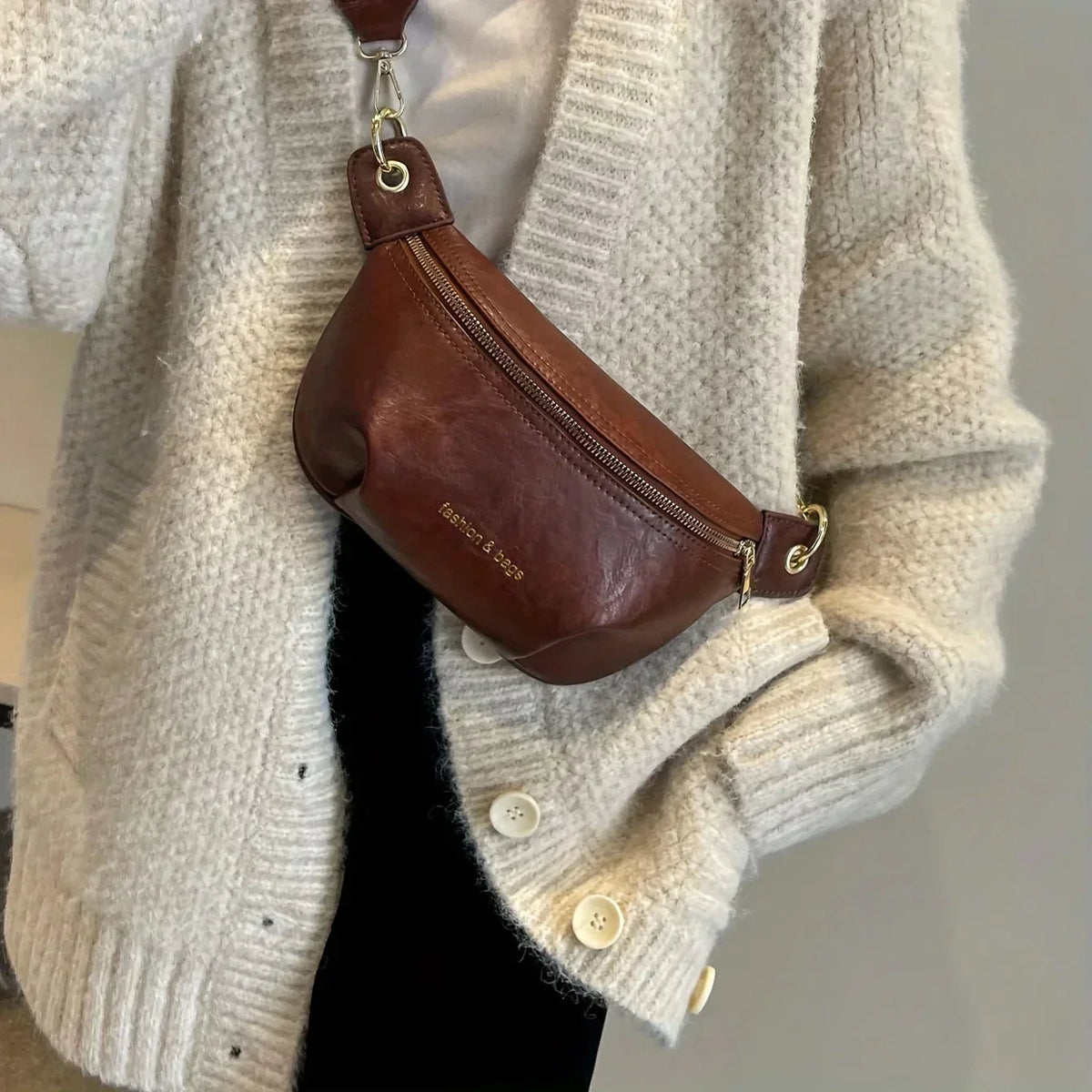 Women's Crossbody Sling Bag with Patterned Guitar Strap