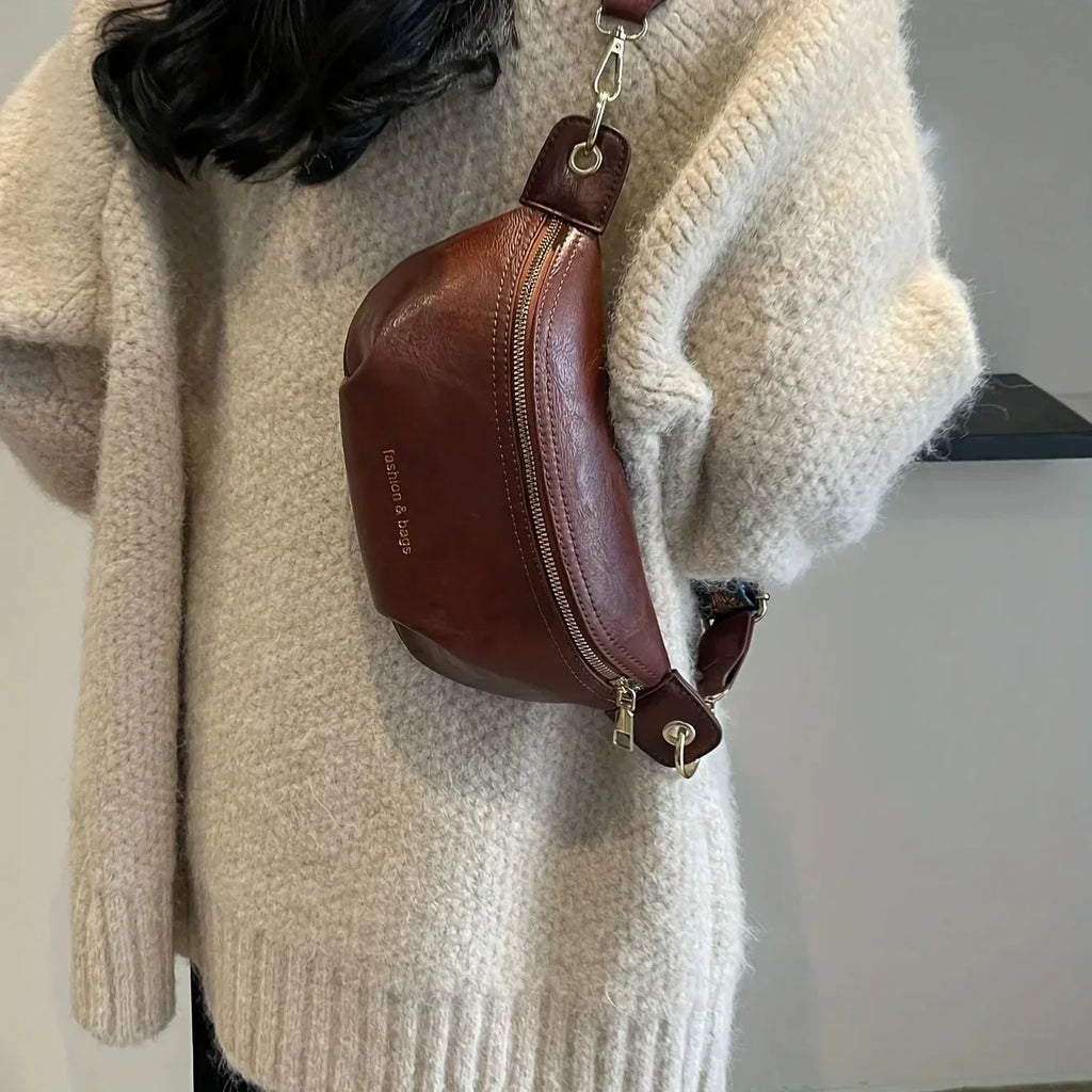 Women's Crossbody Sling Bag with Patterned Guitar Strap