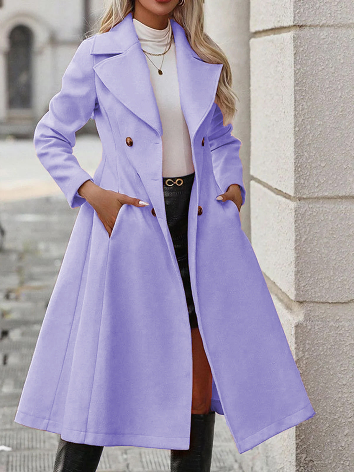 Women's Tailored Double-Breasted Maxi Coat