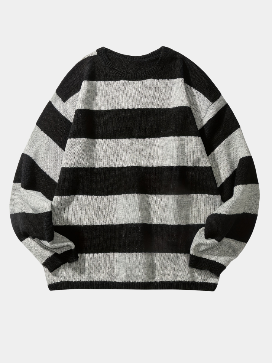 Men's Oversized Wide Stripe Knit Sweater