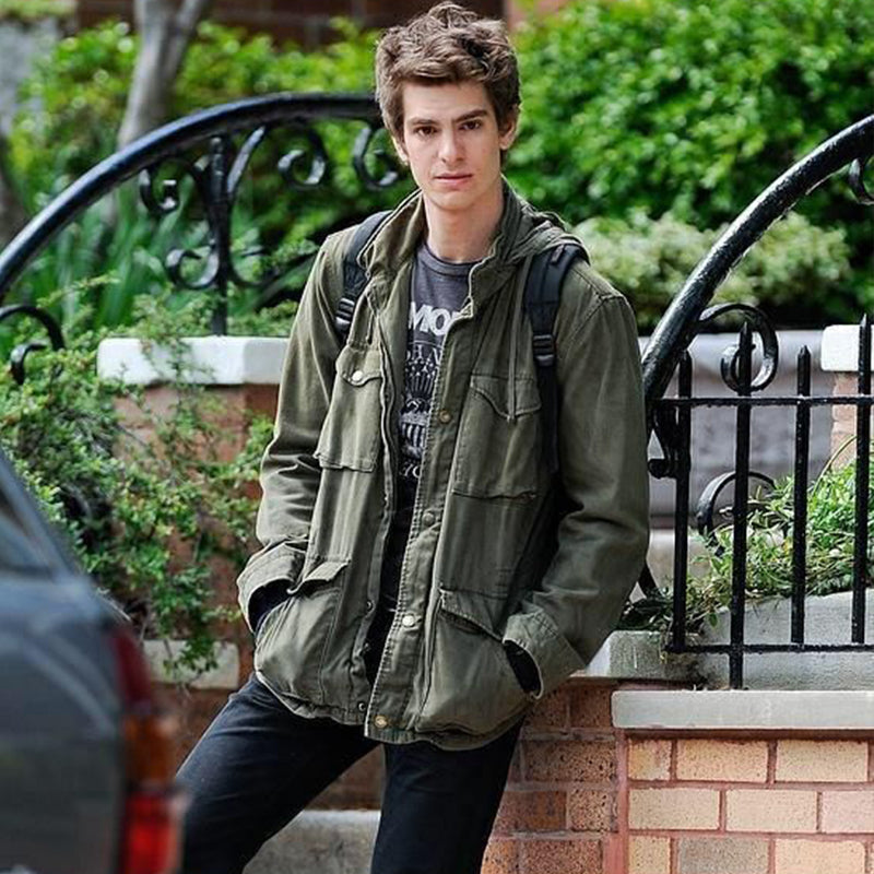Men's Vintage-Style Field Jacket with Drawstring Waist