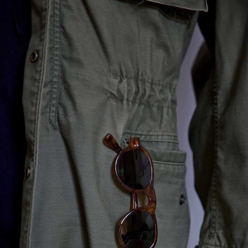 Men's Vintage-Style Field Jacket with Drawstring Waist