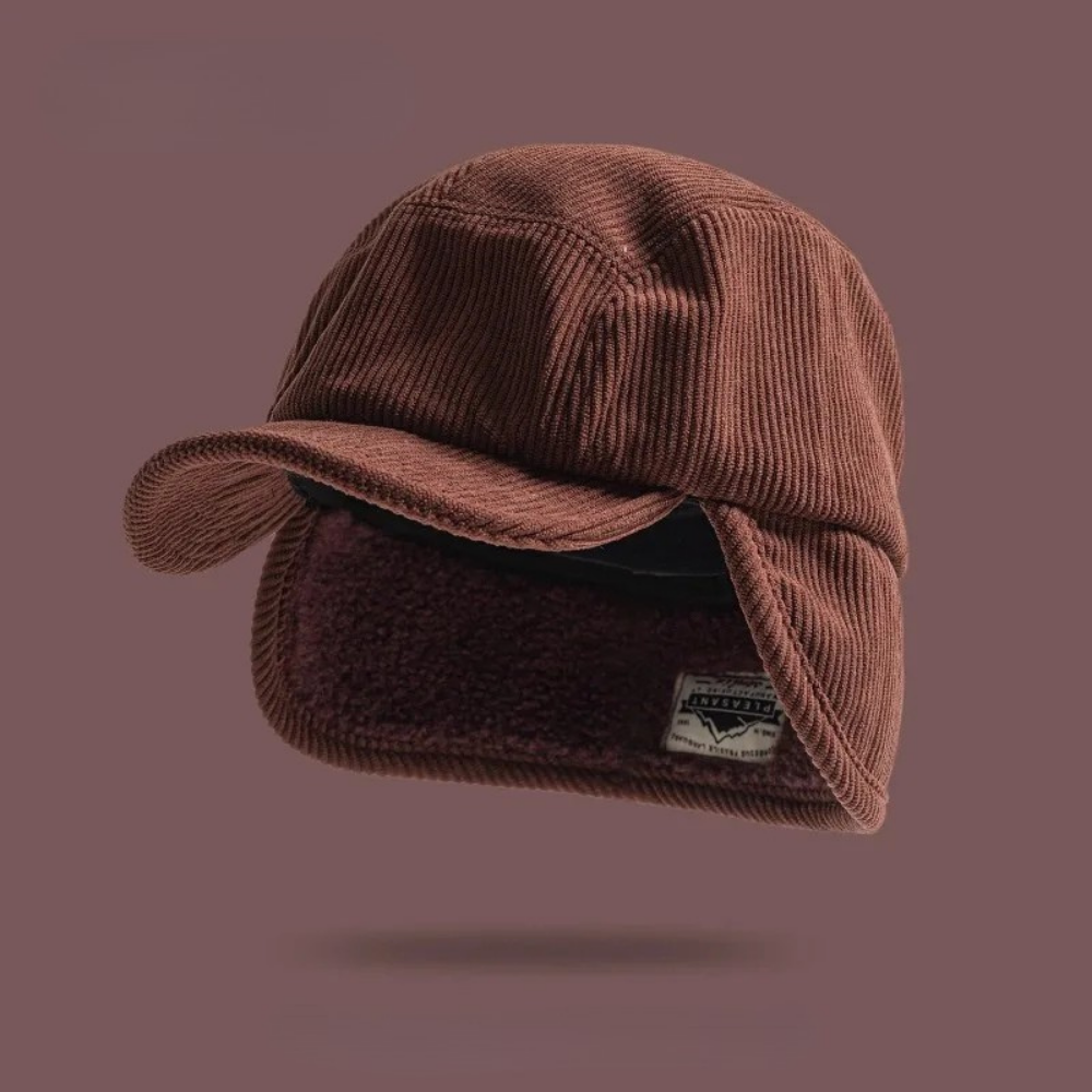 Men's Corduroy Winter Cap with Fleece Ear Flaps