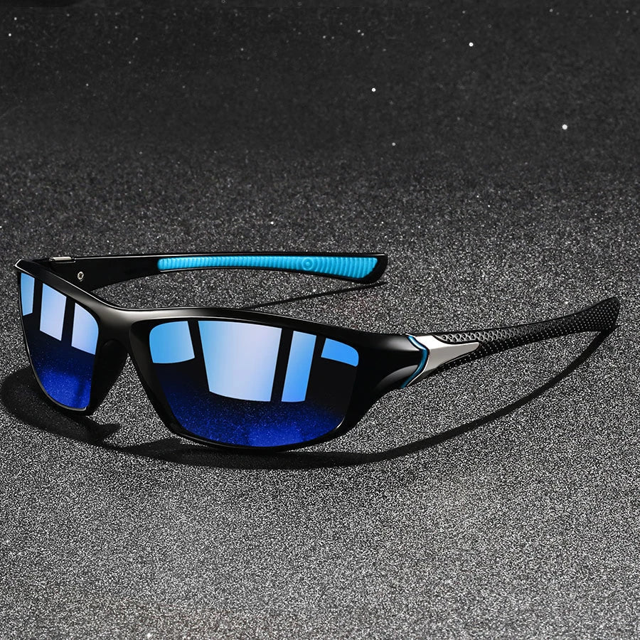 Men's Sport Wrap Polarized Sunglasses with Textured Arms
