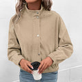 Women’s Waffle Knit Snap Button Jacket