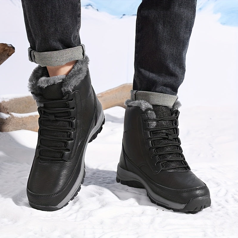 Women's Fur-Lined Lace-Up Winter Snow Boots