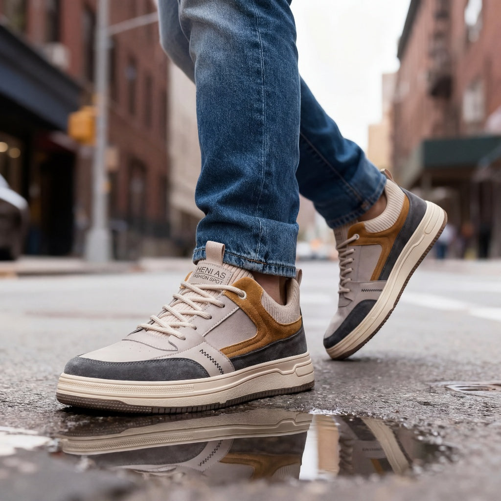 Men's Panelled Low-Top Sneakers