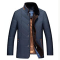 Men's Quilted Winter Jacket with Faux Fur Collar