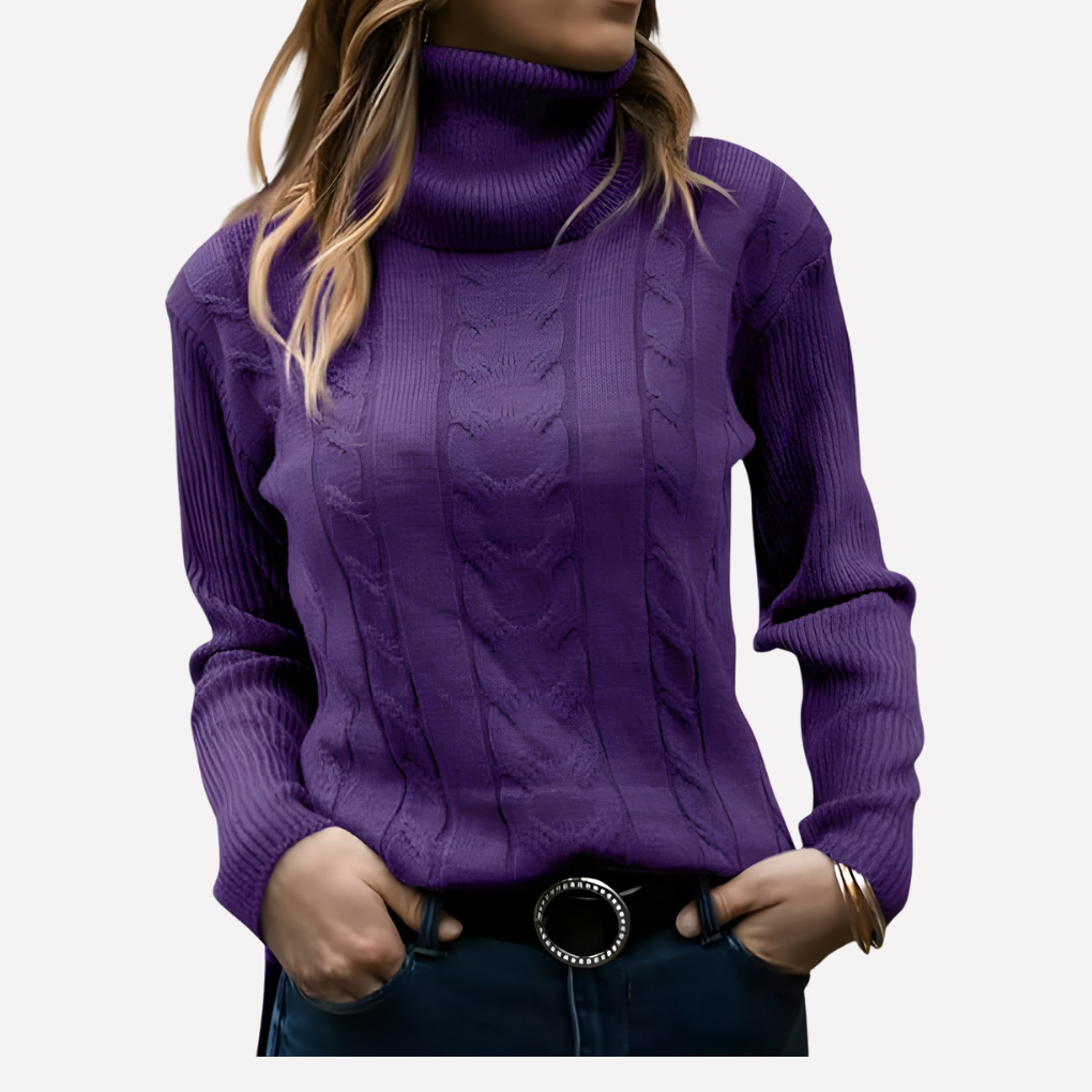 Women’s Cable Knit Turtleneck Sweater