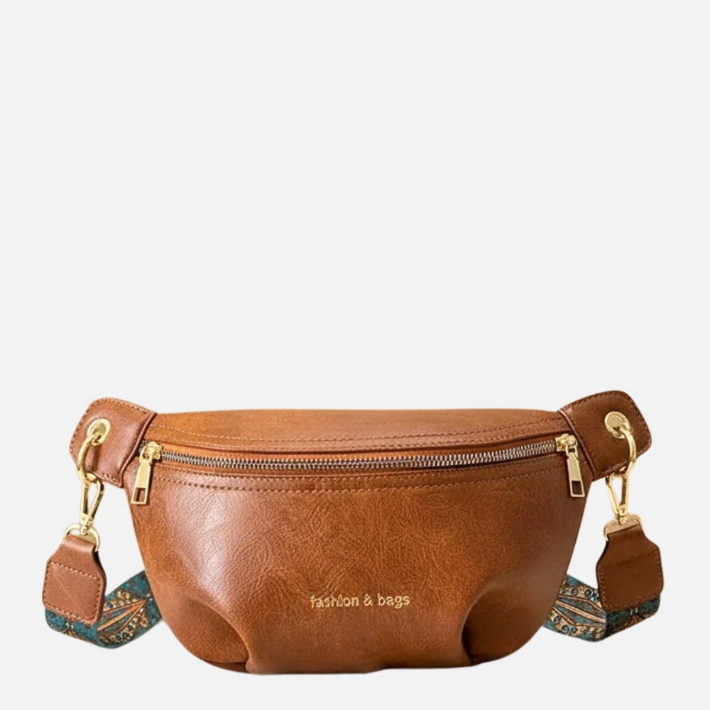Women's Crossbody Sling Bag with Patterned Guitar Strap