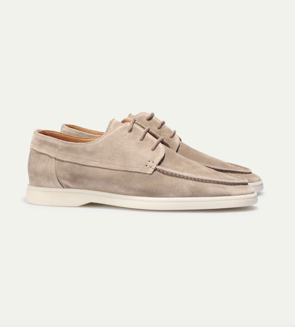Men's Faux Suede Lace-Up Moc Toe Shoes