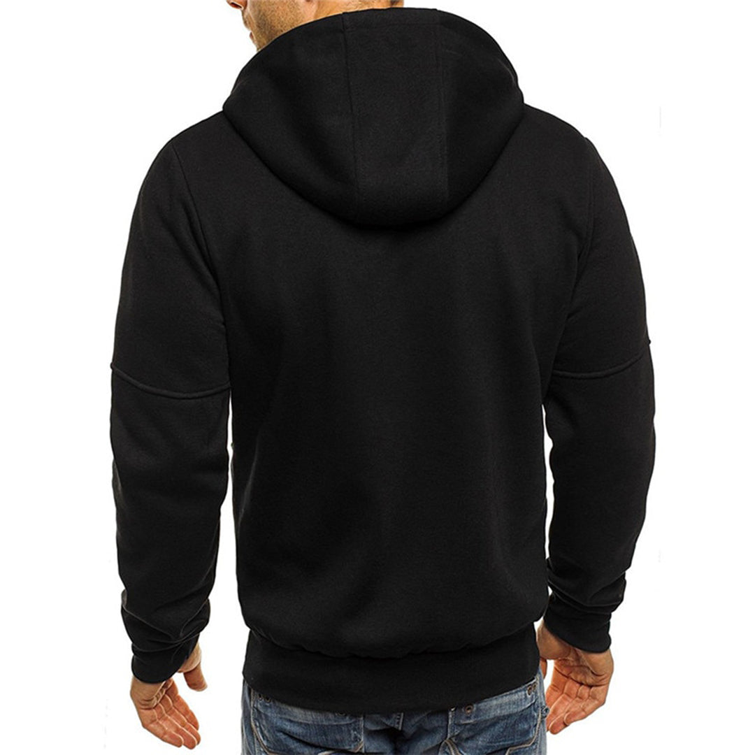 Men's Zip-Up Hooded Sweatshirt with Contrast Drawcords