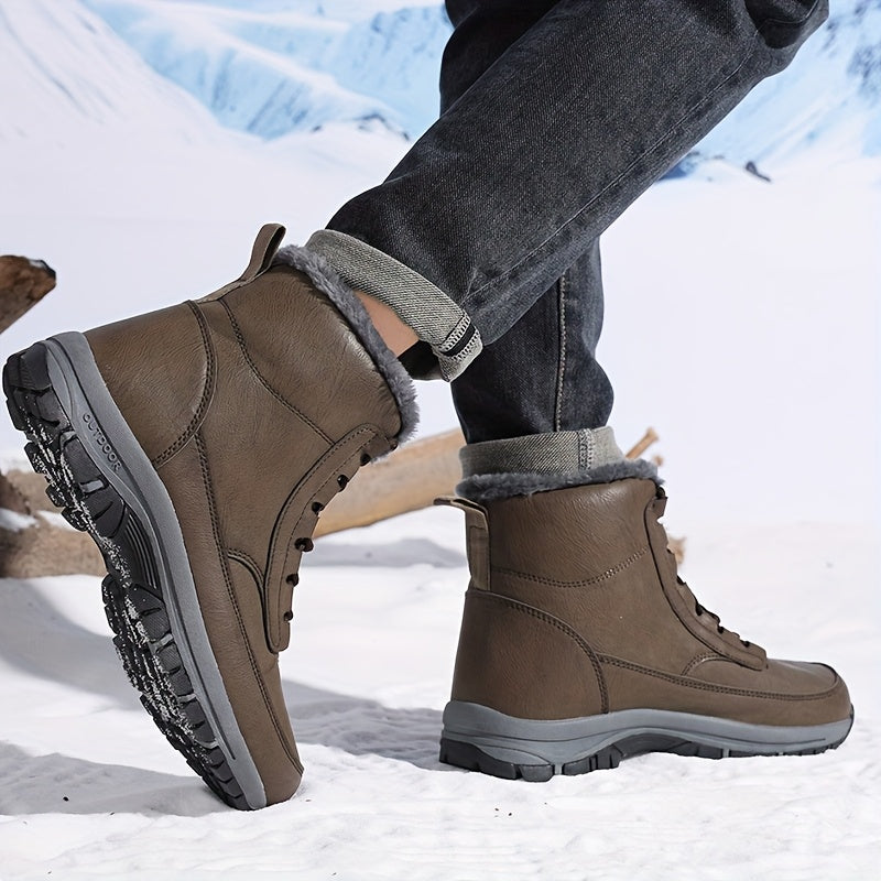 Women's Fur-Lined Lace-Up Winter Snow Boots