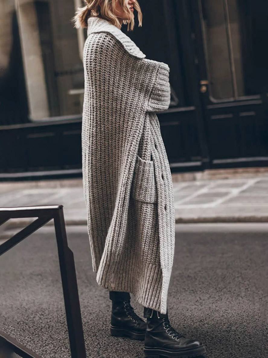 Women's Oversized Longline Chunky Knit Cardigan
