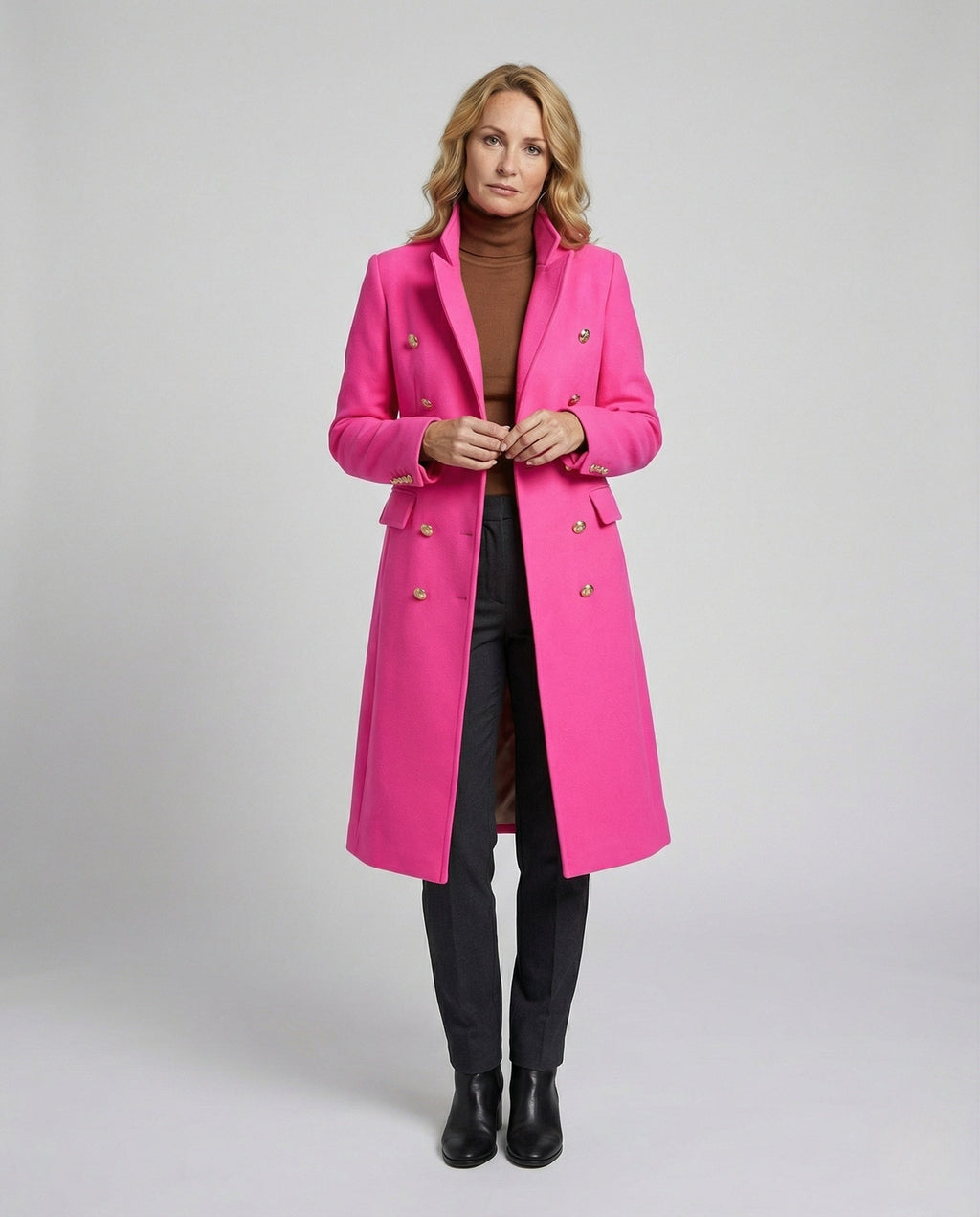 Women’s Double-Breasted Longline Coat