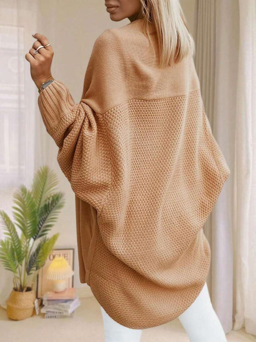 Women's Oversized Batwing Open Front Knit Cardigan