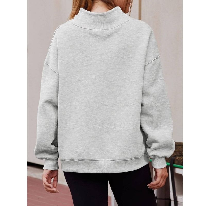 Women’s Oversized Mock Neck Fleece Sweatshirt
