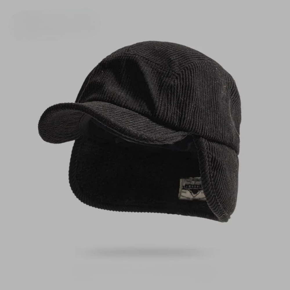 Men's Corduroy Winter Cap with Fleece Ear Flaps