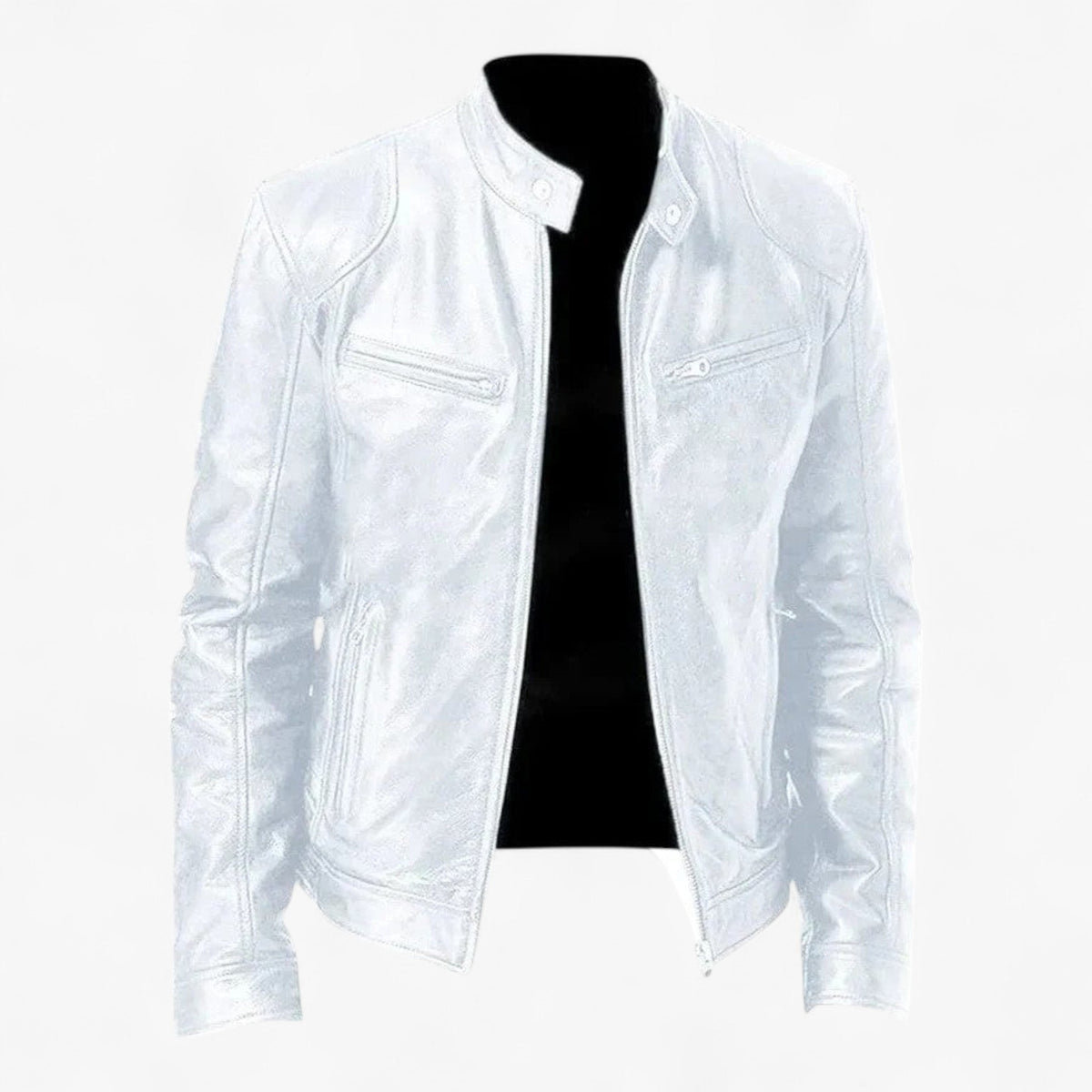 Men's Slim-Fit Moto Jacket with Zip Pockets