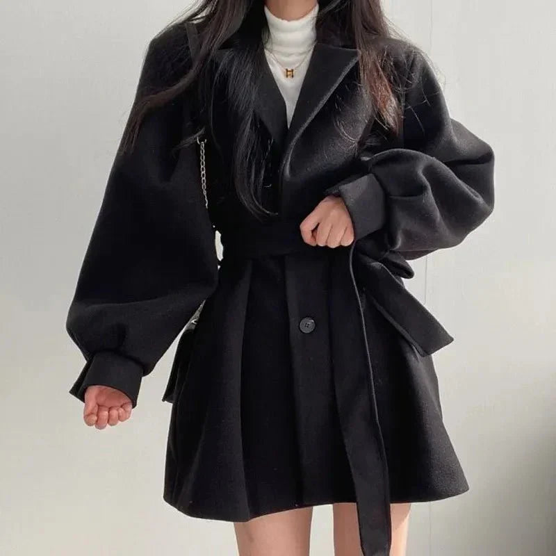 Women’s Belted Pleated Coat