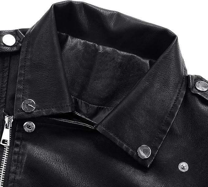 Women’s Cropped Faux Leather Biker Jacket