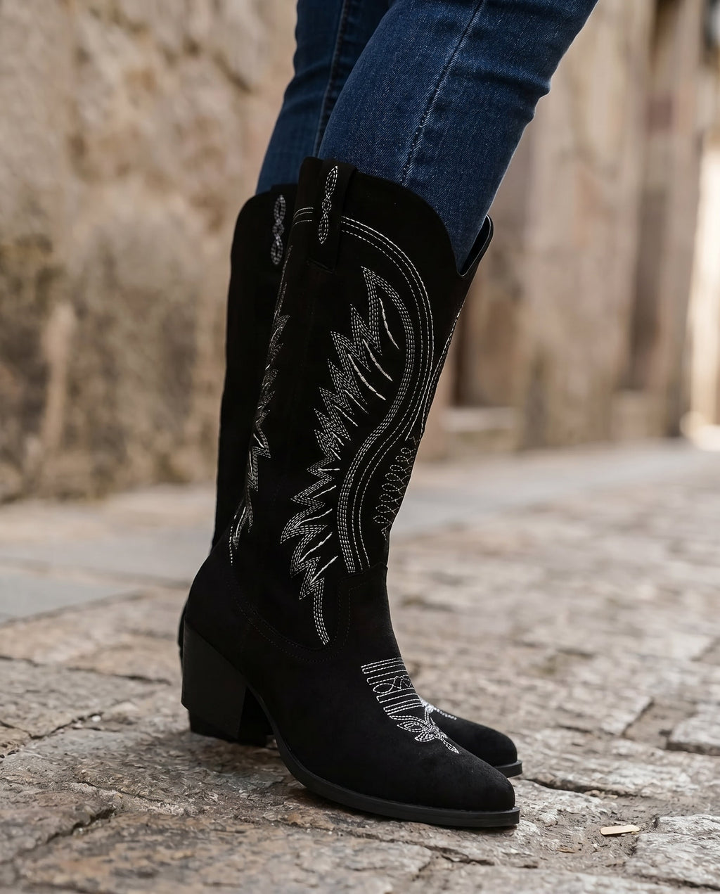 Women's Embroidered Western Knee-High Cowboy Boots