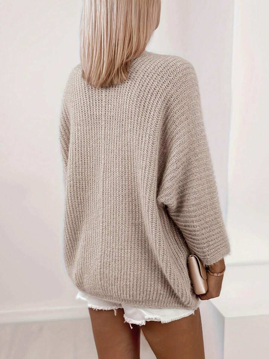 Women's Chunky Rib Knit Open Front Cardigan