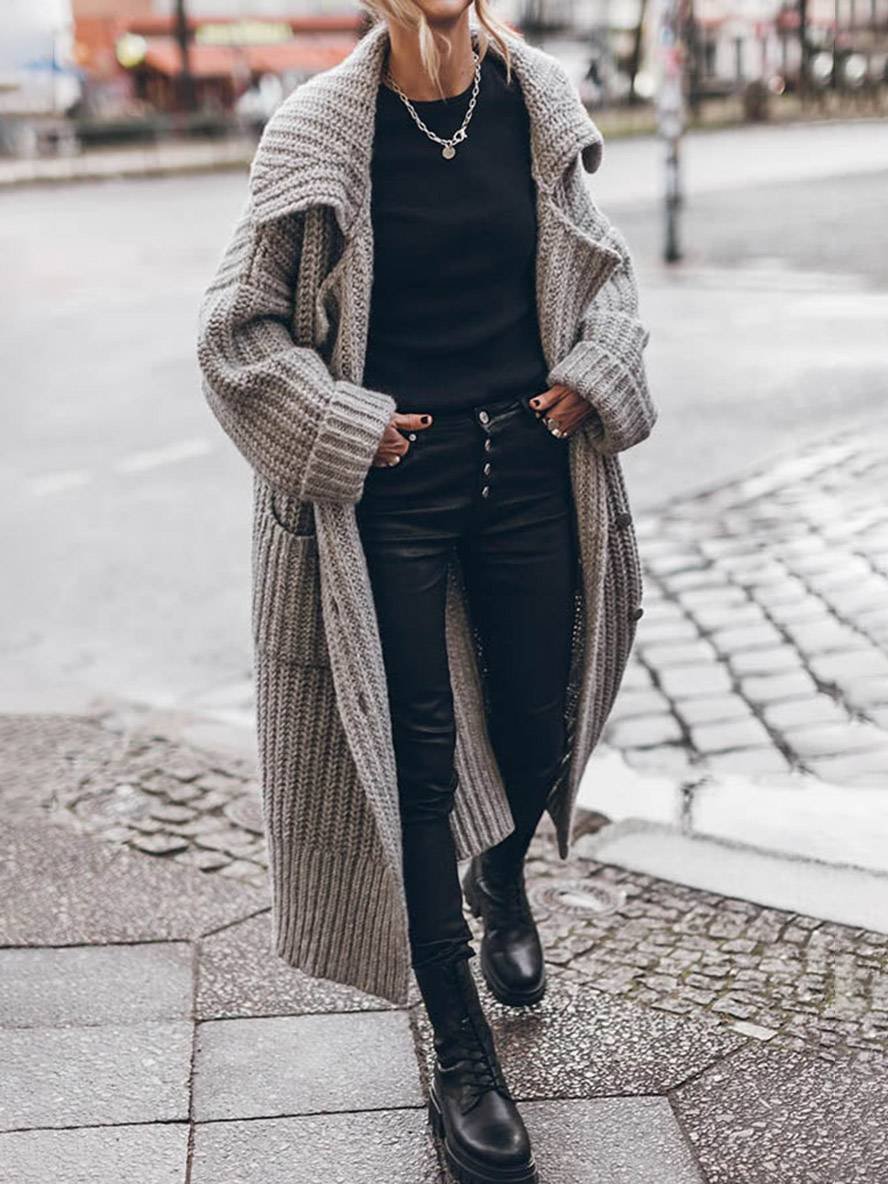 Women's Oversized Longline Chunky Knit Cardigan