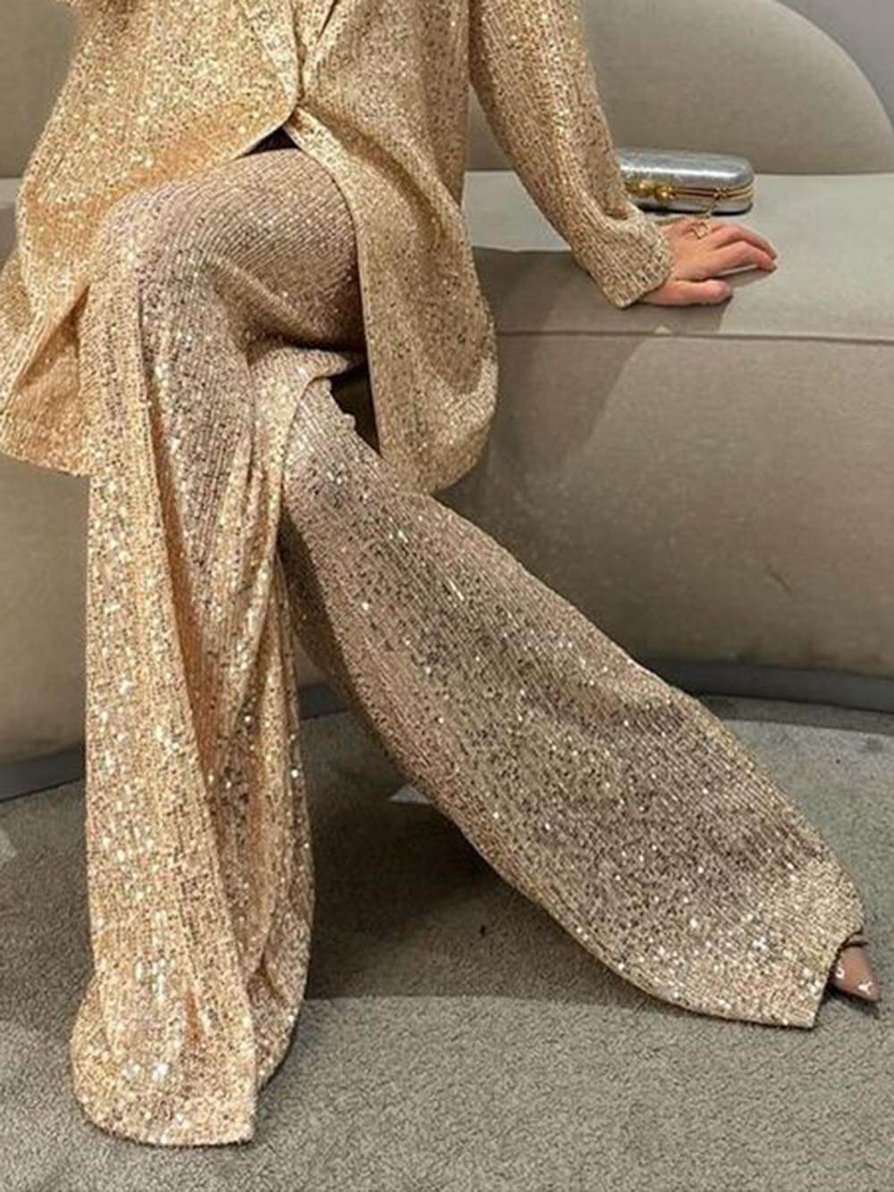 Women's Sequin Oversized Blazer Jacket